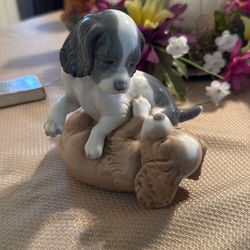 NAO Lladro Playful Puppies Vintage Retired Figurine Puppies at Play #386 Spain