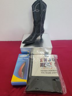 WETKISS Western Cowgirl Boots For Women SIZE 6 US Black W Arch Support Size 8 W Bag | Buy Here Or From eBay (Cheaper Shipment In eBay)