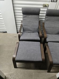 Poang Chairs w/Ottoman (Ikea)