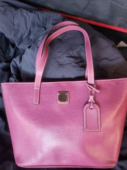 Authentic Dooney & Bourke Saffiano Leather Tote Cranberry
