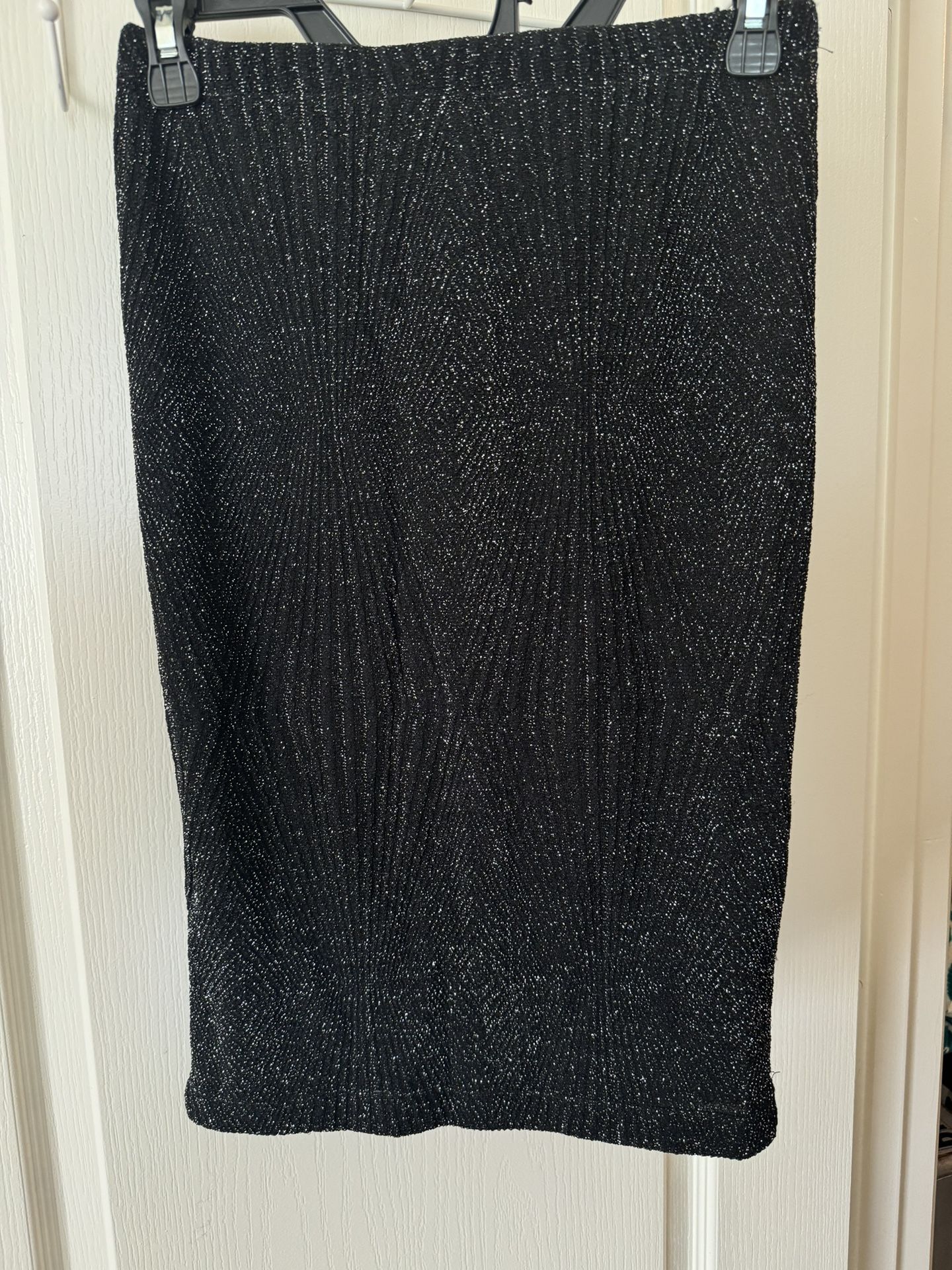 Black Sparkle Pencil Skirt