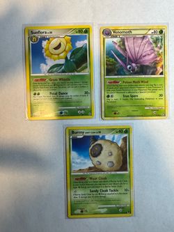 Pokémon Cards Lot – Sunflora, Venomoth, Burmy