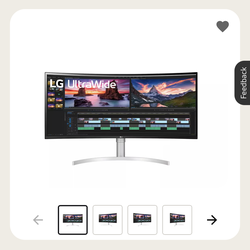 LG 38WN95C-W 38” Ultrawide IPS Curved Monitor 144hz