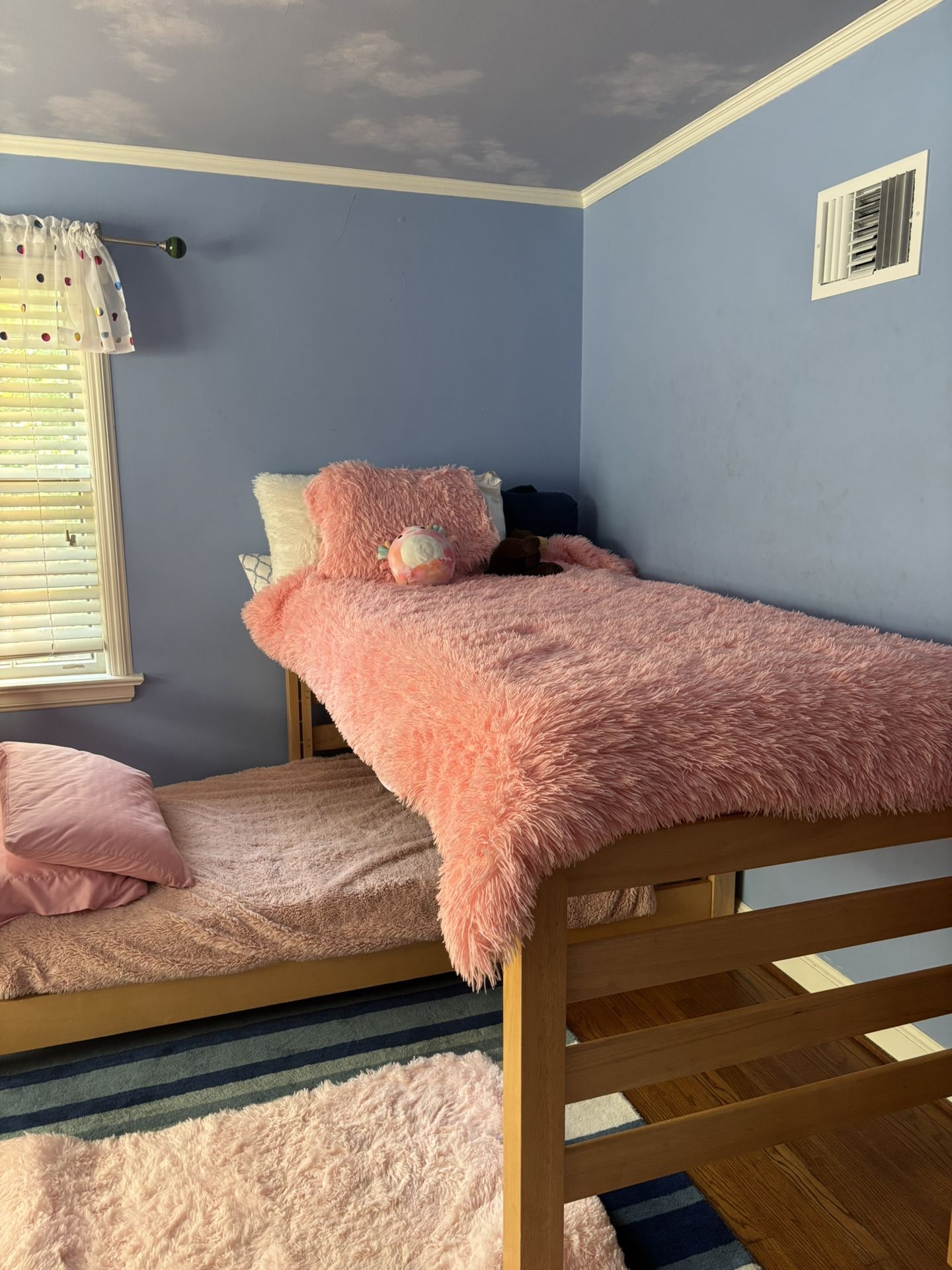 wooden bunk beds