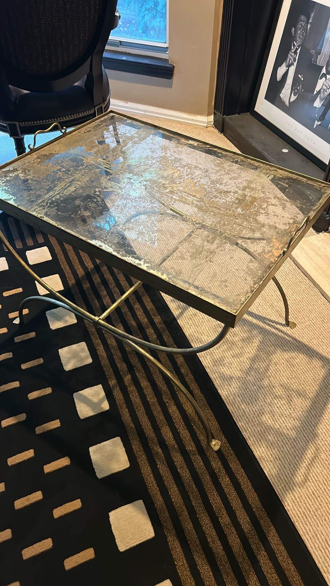 Glass/Brass Coffee Table