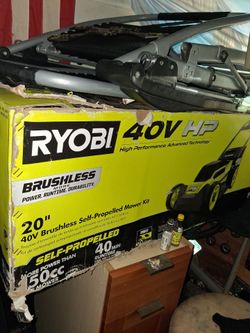 Open box 40 volt ryobi mower amazing unit