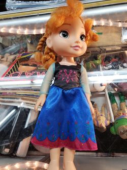 Disney Princess Anna Doll Jakks 13" Long With Dress, FROZEN