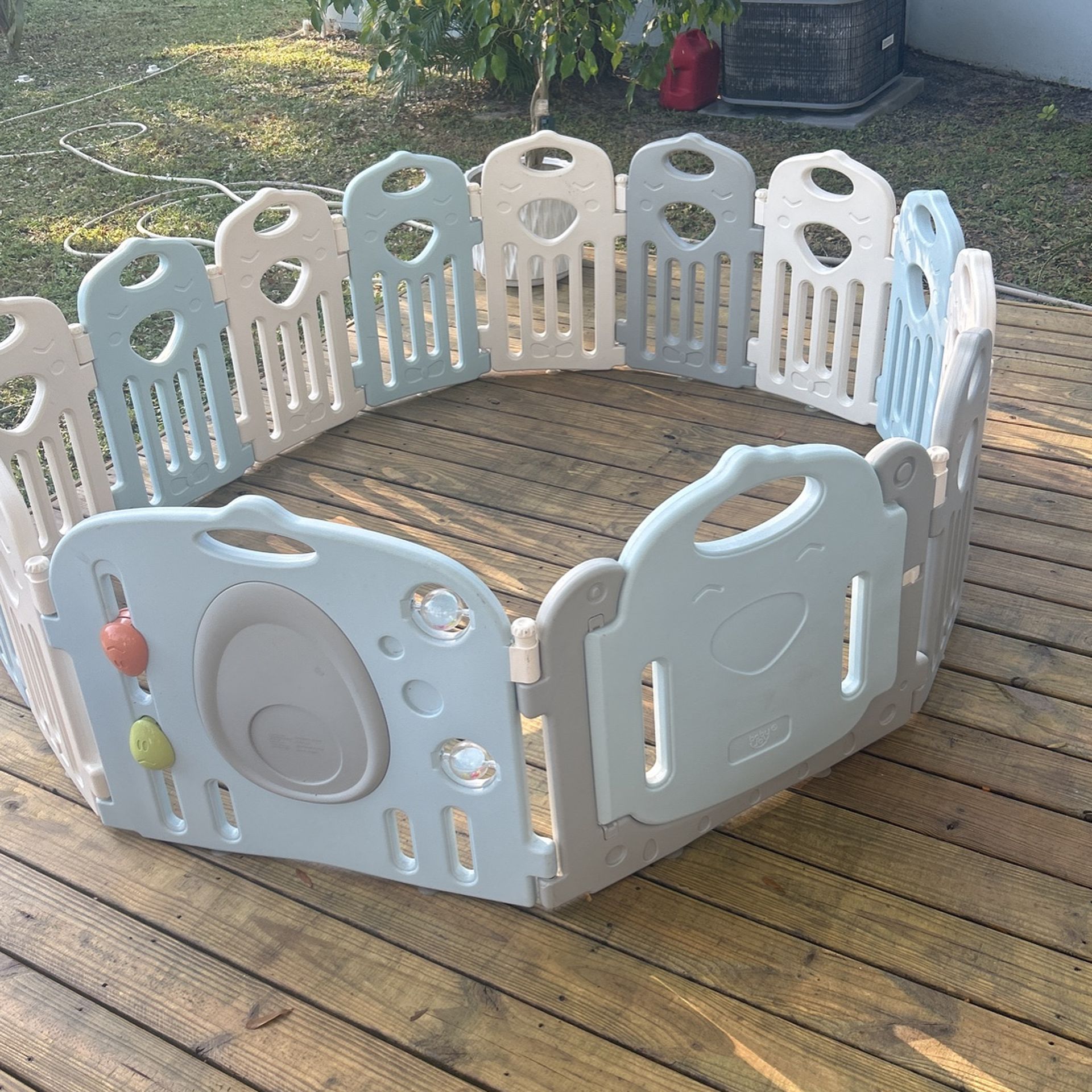 Baby Play Kids Activity Centre Safety Play Yard With Door 14 Panels 209x25
