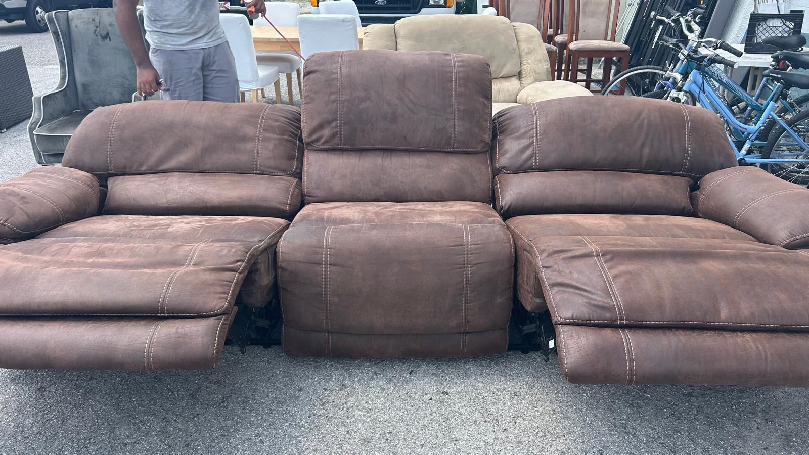 Brown Reclining Sofa