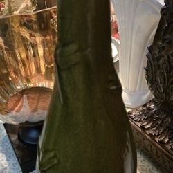 Tall Green Vase With Fireflies 