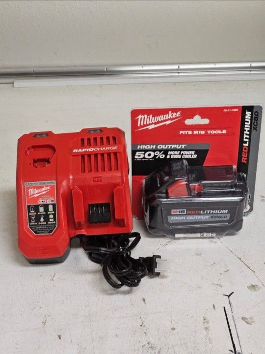 Milwaukee M18 18-Volt Lithium-Ion HIGH OUTPUT Starter Kit with XC 8.0Ah Battery and Rapid Charger Brand New Tool
