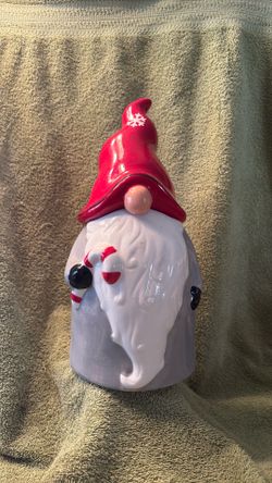 Christmas gnome cookie jar