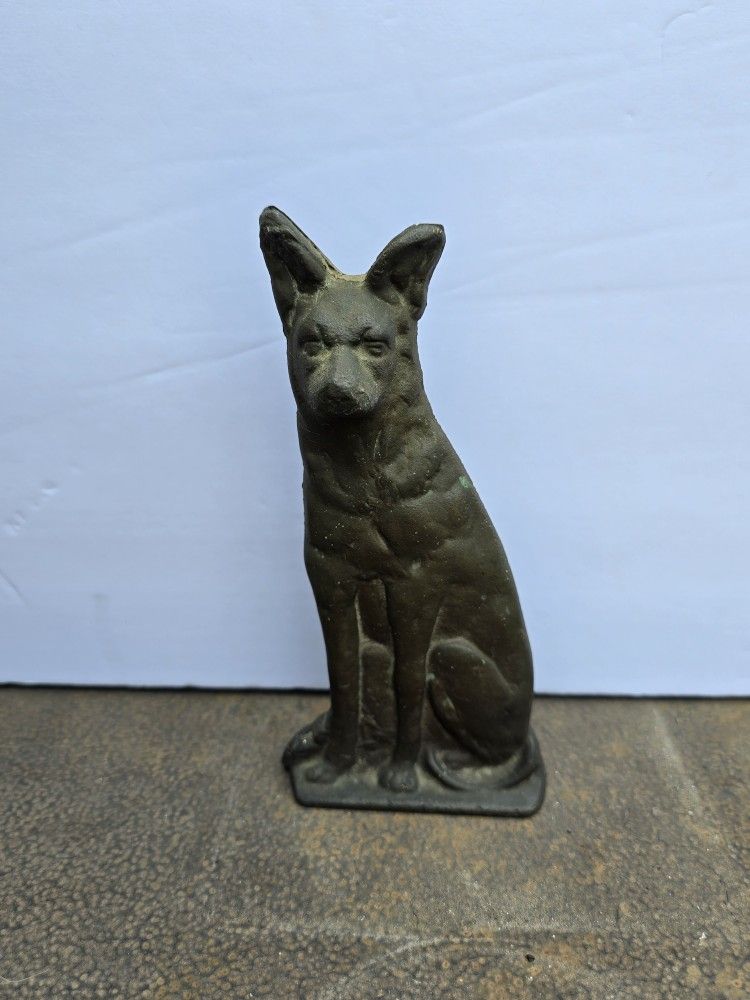 Vintage Cast Metal German Sheppard Door Stopper