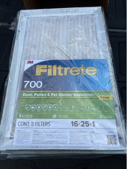 8-Pk 3M Filtrete 16x25x1 AC Furnace Air Filter, MERV 8, MPR 700 NEW (11A) 8 Pack