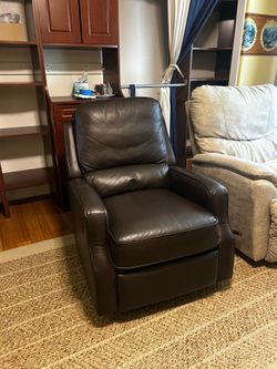 Brown leather recliner
