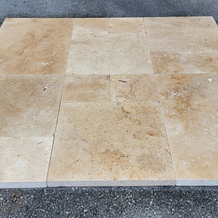 Ivory Antique French Pattern Travertine Pavers