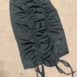 New black ruched satin skirt small goth gothic forever 21 career