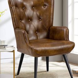 Leather Accent Chair for Living Room, 