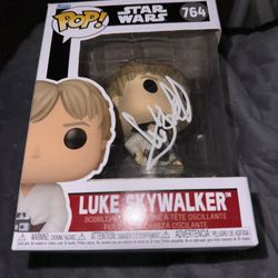 Signed Luke Skywalker Star Wars Funko Pop By Mark Hamill