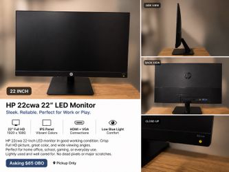 HP 22” LED Monitor