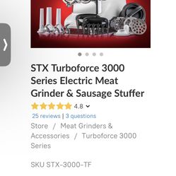 STX Turboforce 3000 Series Electric Meat Grinder