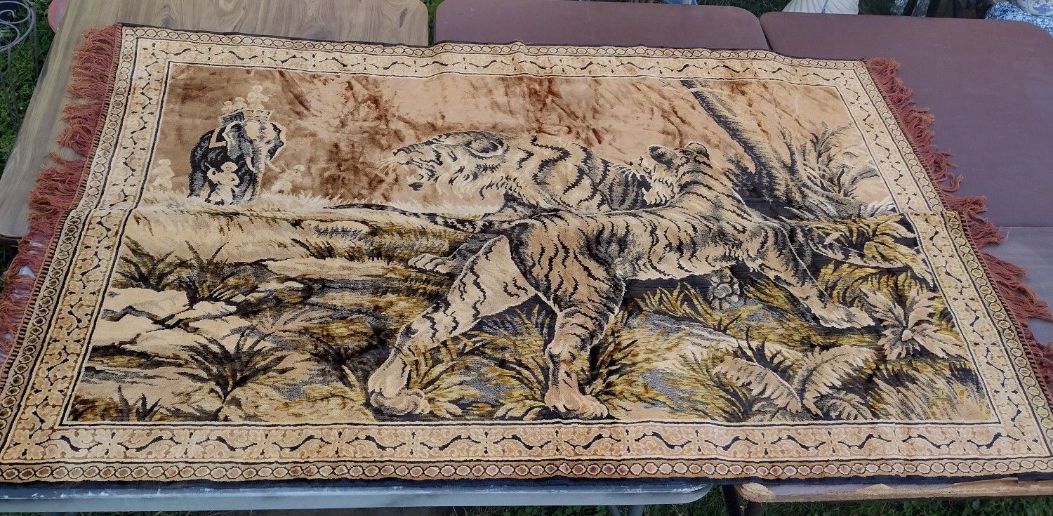 Vintage "Tigers" tapestry