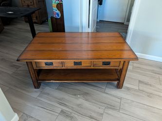 Wood coffee table