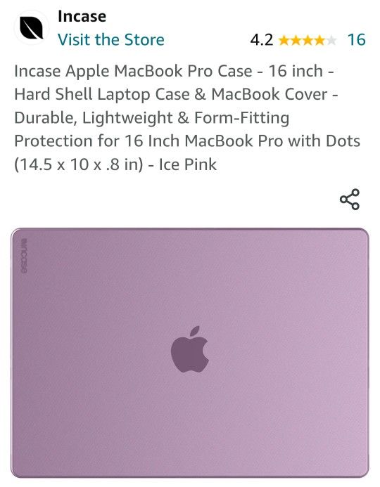 Incase Apple MacBook Pro Case - 16 inch - Hard Shell Laptop Case & MacBook Cover