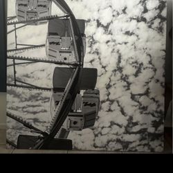 HUGE Ferris Wheel Black & White Canvas Photograph - Gallery Piece.