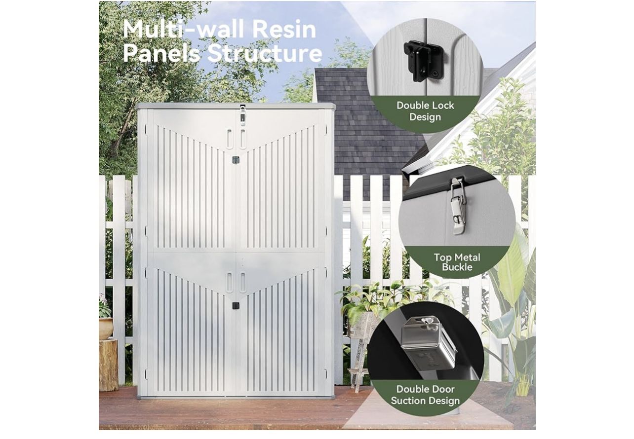 New In Boxes! Outdoor Resin Storage Shed With Shelves 