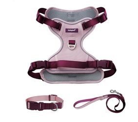 Brand new 3 in 1 No Pull Dog Harness Leash and Collar Set, Soft and Cute Adjustable Dogs Vest Reflective and Comfortable Handle Pink