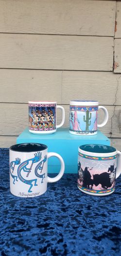 Native American-themed ceramic coffee mugs