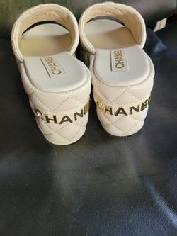 Chanel Beige Quilted Leather CC Platform Slide Sandals Size 38