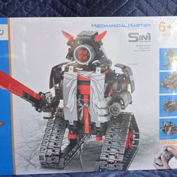 5 in 1 STEM RC Robot Building Kit, APP & Remote Control Samurai/Ninja Blocks 419 Pcs, Erector Set RC Toy for Kids, DIY Build Science Educational Gift 
