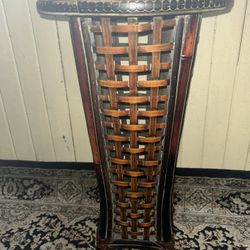 Asian Bamboo Handwoven Accent Table