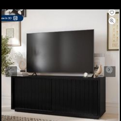 Black fluted Console table/ Tv Stand/ Cabinet