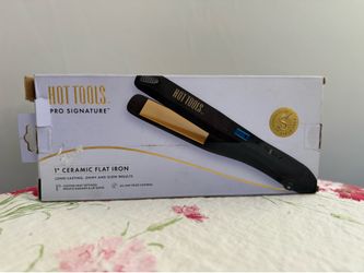 Hot Tools Pro Signature 1in Ceramic Flat Iron Black/Gold