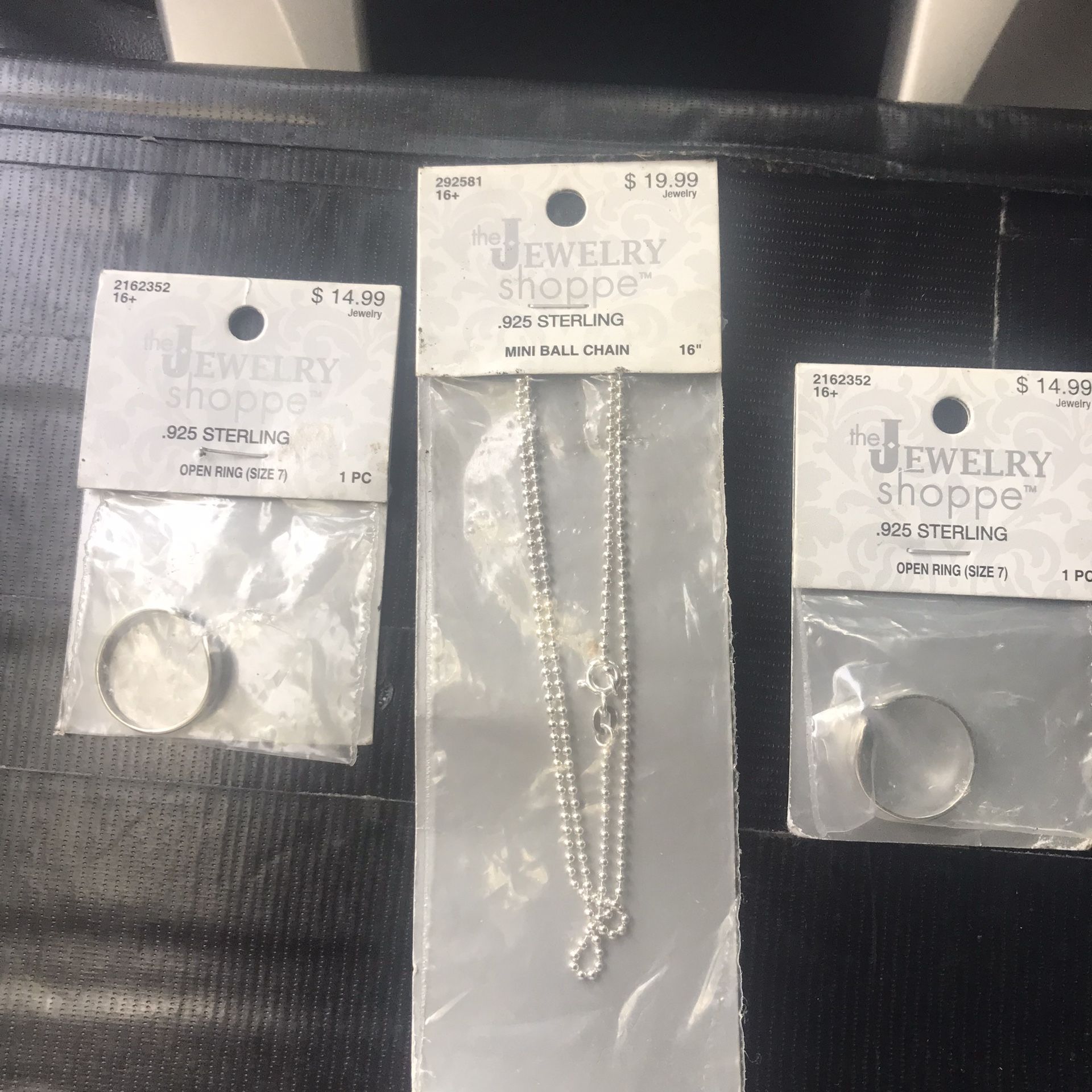 .925 Sterling Silver Rings And Ball Chain