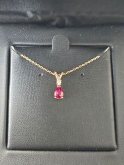 14kt Rose Gold Ruby & Diamond Necklace