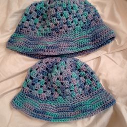 Crochet Mother And Daughter Bucket Hats 