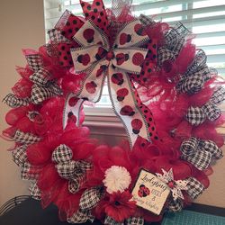 Ladybug Spring Wreath