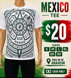 Mexico  T shirt.     Size S,M,L,xL,2x,3x