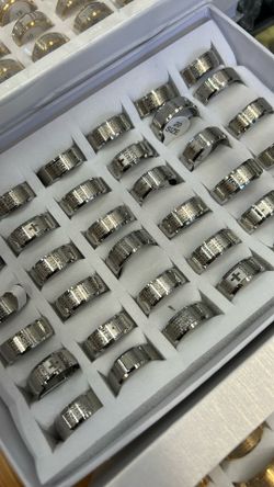 Wholesale Lots 36pcs Stainless Steel Ring Cross I Love Jesus Men Wedding Party G