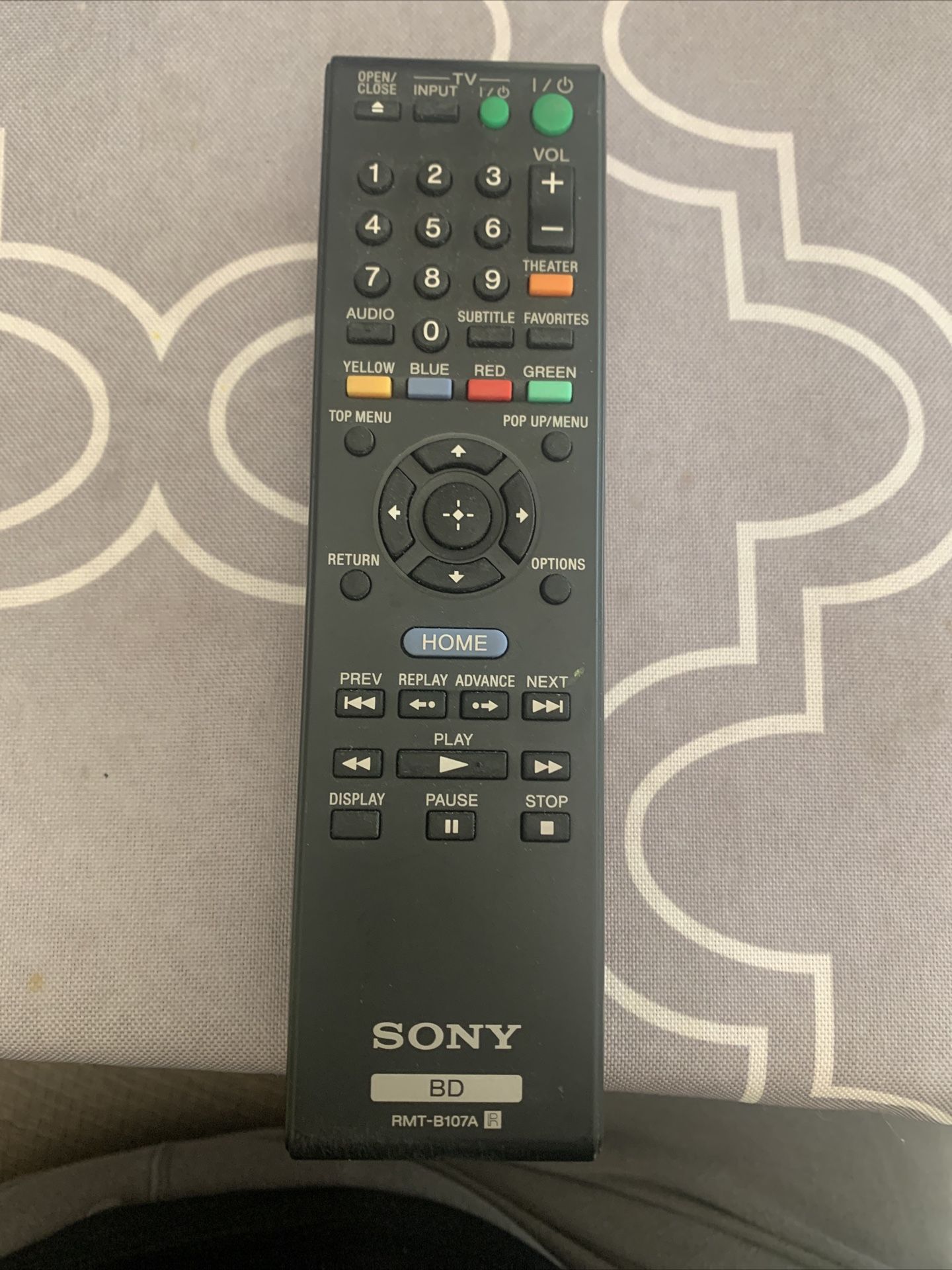 Sony Remote BD RMT-B107A Original
