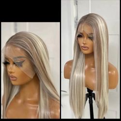 Human Hair Blended Lace Front Wig 