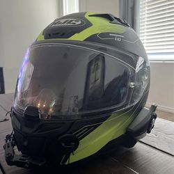 LIKE NEW HJC Motorcycle Helmet with SENA BLUETOOTH HEADSET
