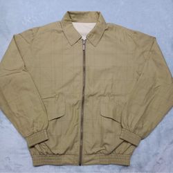 Barbour reversible Men's Lightweight Beige Check Blouson Bomber jacket size XL