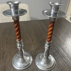 Reed & Barton Bannister Collection twisted candlestick holders