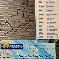 Brown Bear Car Wash Tickets