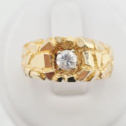 14k gold 0.50ct diamond nugget ring